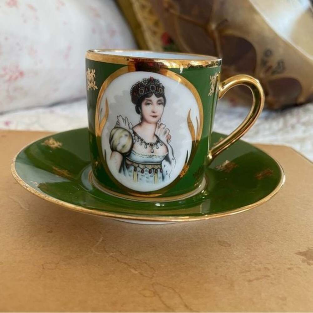 Teacup & Saucer Demitasse Limoges France Emmanuel Thomas Gorgeous!
